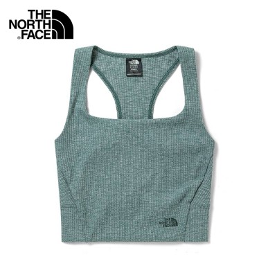 The North Face女式环保红宝石山罗纹针织背心-香脂绿希瑟